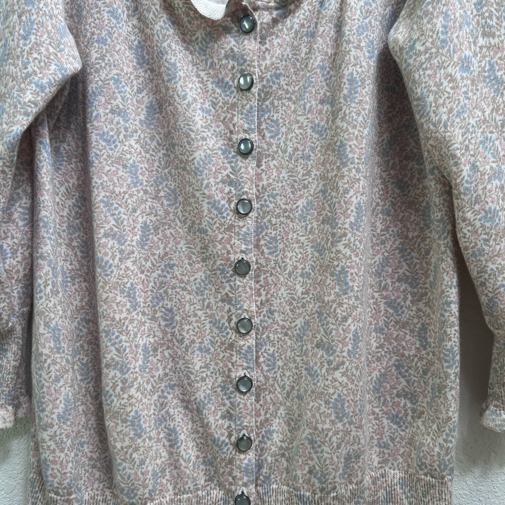 Marc by Marc Jacobs Beige Floral Ruffle Cardigan Size S - Picture 5 of 6